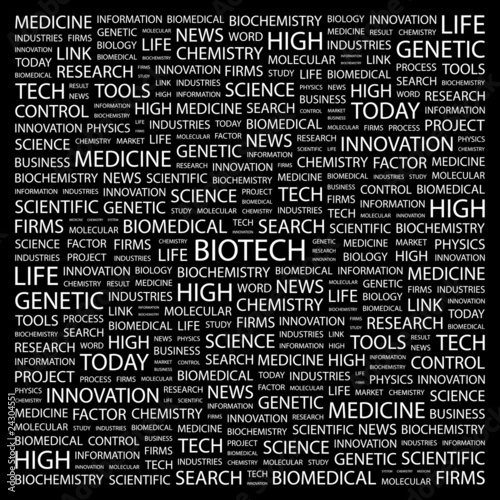 BIOTECH. Wordcloud vector illustration.