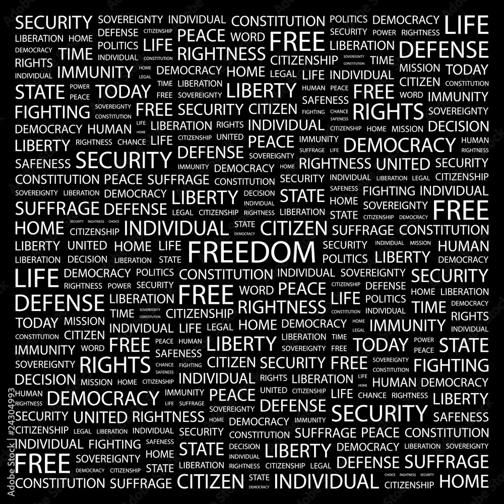FREEDOM. Illustration with different association terms. FREEDOM. Illustration with different association terms.