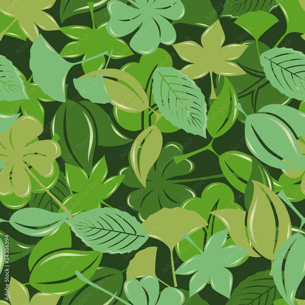 Seamless green leaf pattern Seamless green leaf pattern
