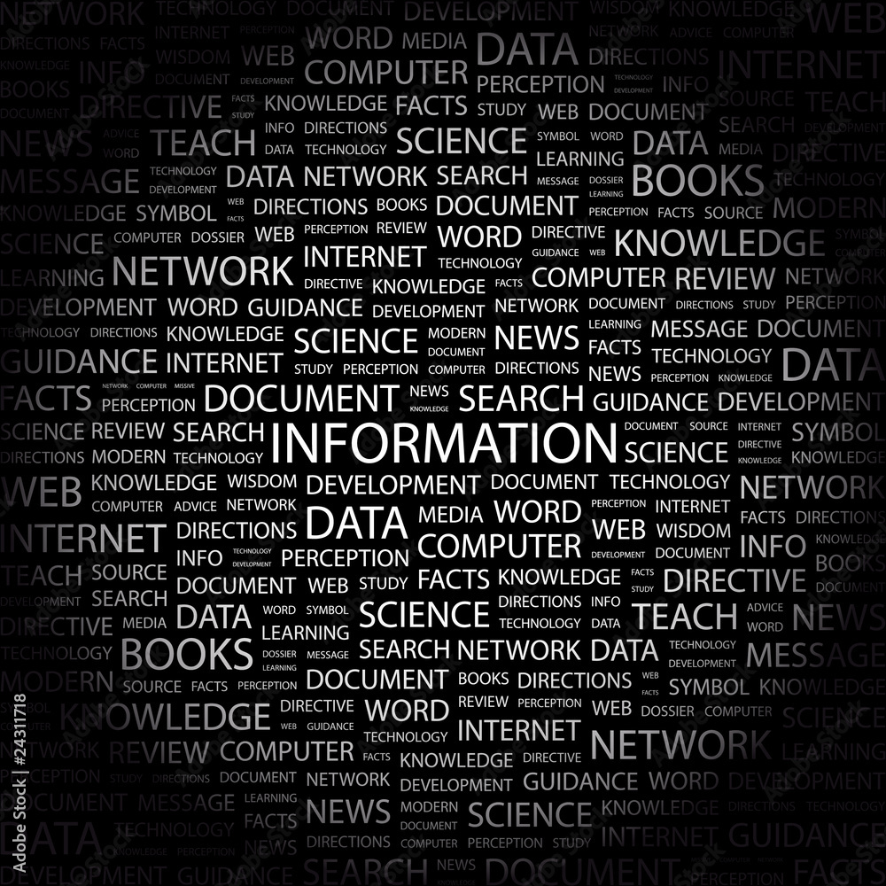 INFORMATION. Wordcloud vector illustration.