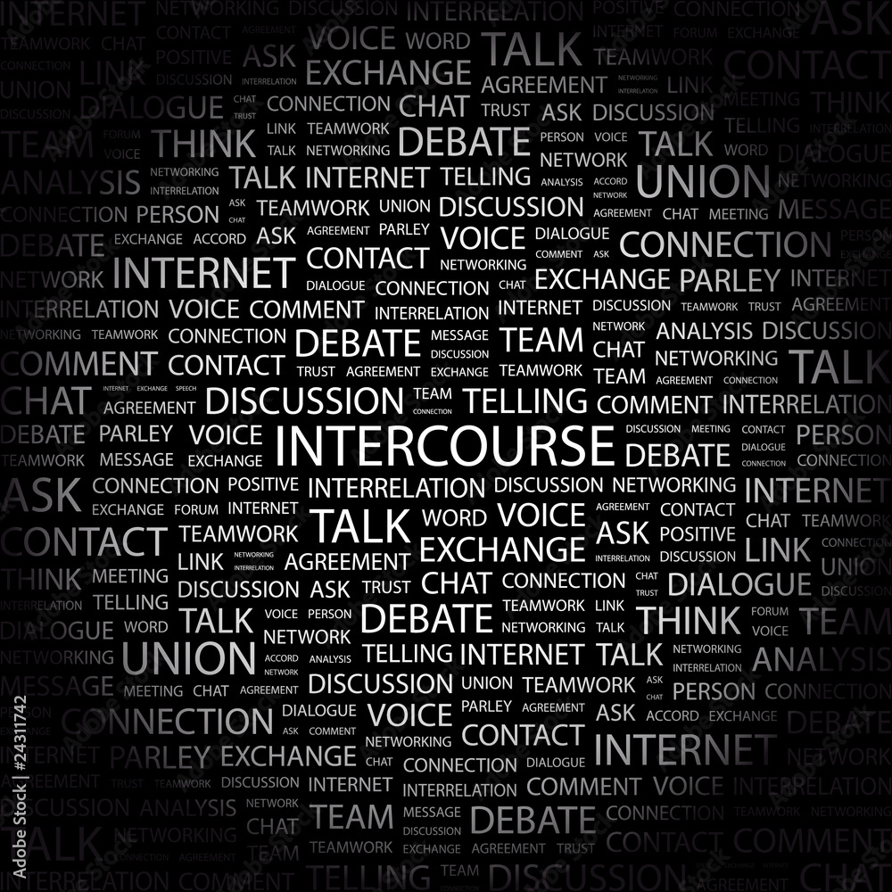 INTERCOURSE. Wordcloud illustration. INTERCOURSE. Wordcloud illustration.