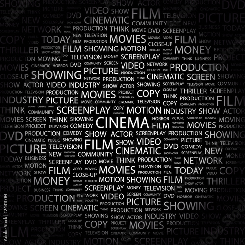 CINEMA. Wordcloud vector illustration.