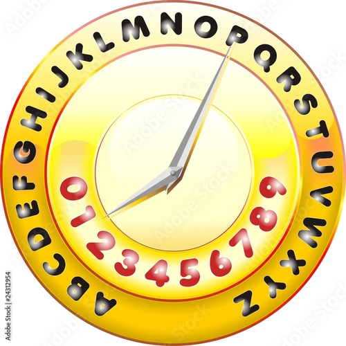 Alfabeto Orologio-Clock Alphabet-Vector