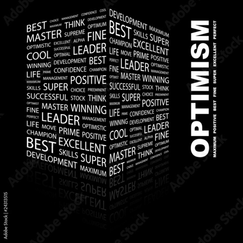OPTIMISM. Illustration with different association terms.