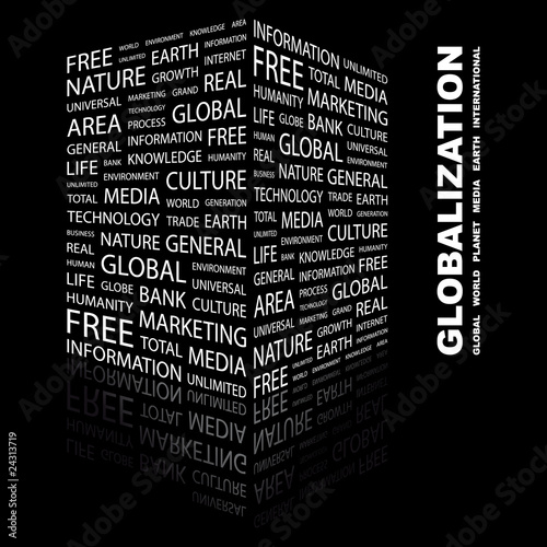 GLOBALIZATION. Illustration with different association terms.