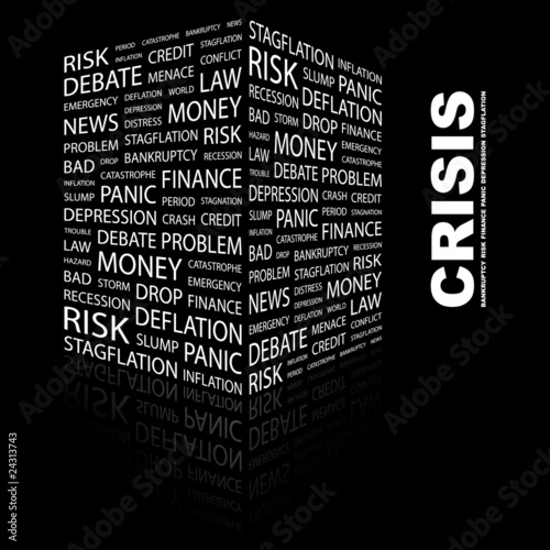 CRISIS. Illustration with different association terms.