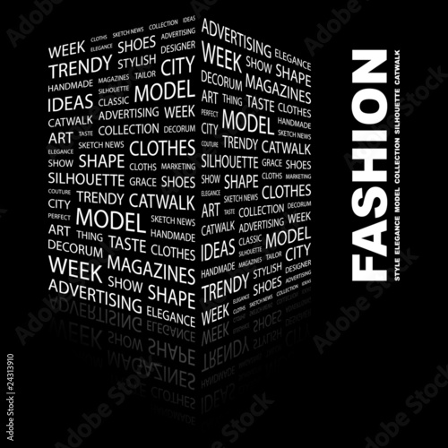 FASHION. Illustration with different association terms.