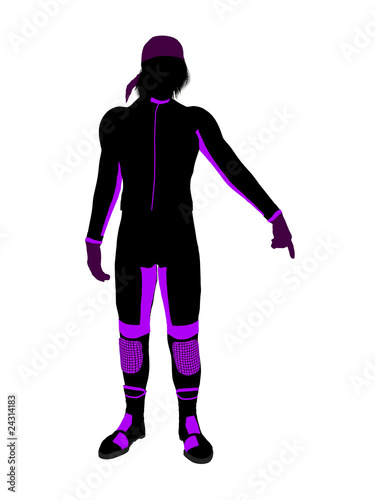 Male Motorcycle Rider Art Illustration Silhouette © Kathy Gold