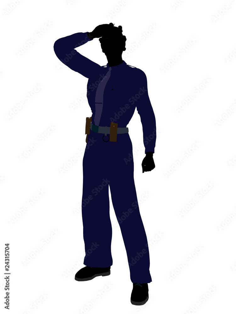 African American Female Police Officer Silhouette African American Female Police Officer Silhouette