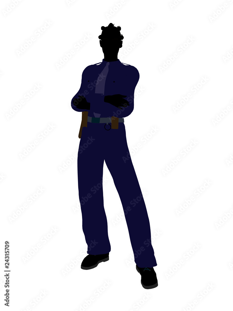 African American Female Police Officer Silhouette African American Female Police Officer Silhouette