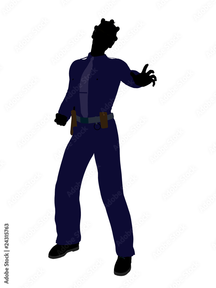 African American Female Police Officer Silhouette African American Female Police Officer Silhouette