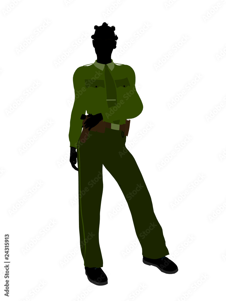 African American Female Sheriff Art Illustration Silhouette African American Female Sheriff Art Illustration Silhouette