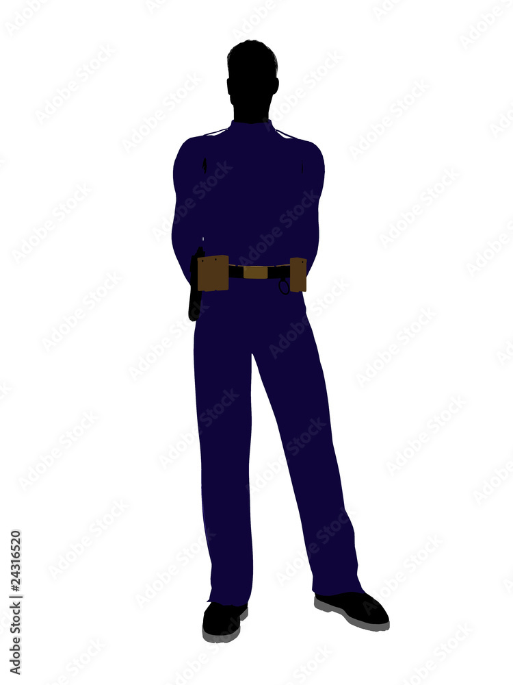 Male Police Officer Art Illustration Silhouette Male Police Officer Art Illustration Silhouette