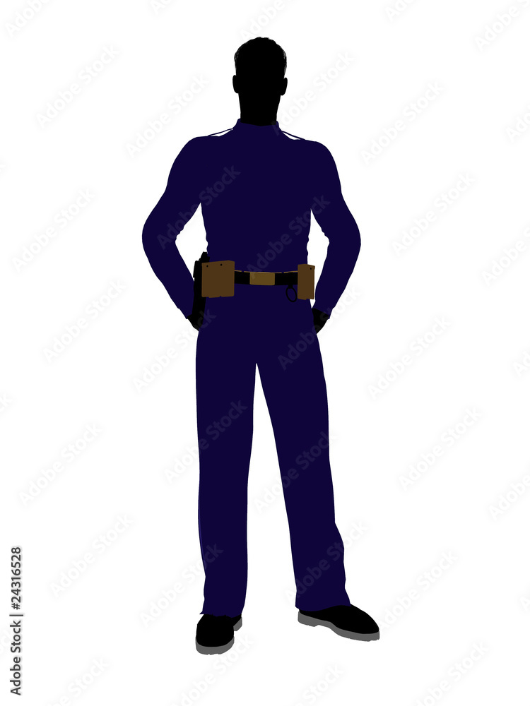 Male Police Officer Art Illustration Silhouette Male Police Officer Art Illustration Silhouette