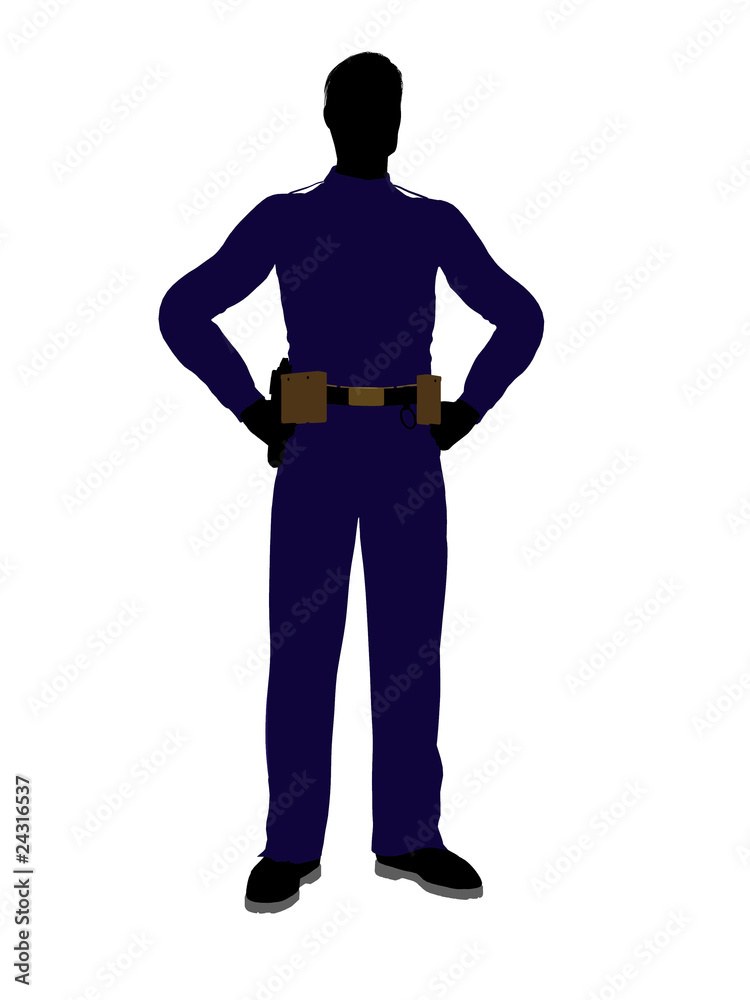 Male Police Officer Art Illustration Silhouette Male Police Officer Art Illustration Silhouette