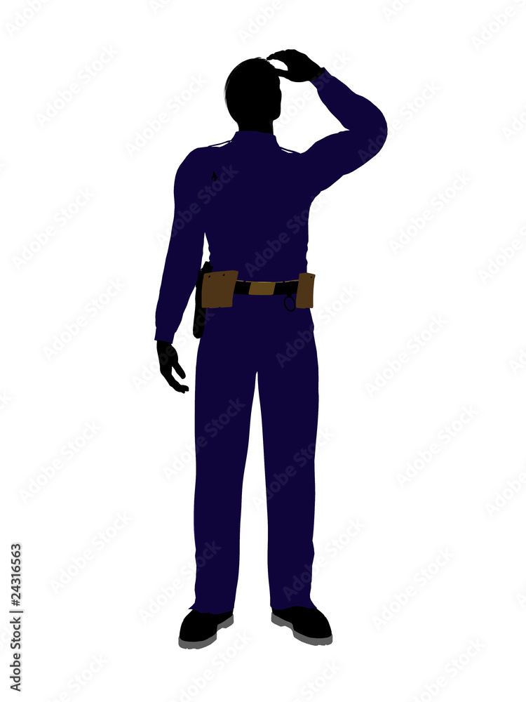 Male Police Officer Art Illustration Silhouette Male Police Officer Art Illustration Silhouette