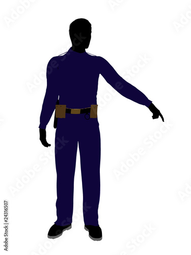 Male Police Officer Art Illustration Silhouette © Kathy Gold