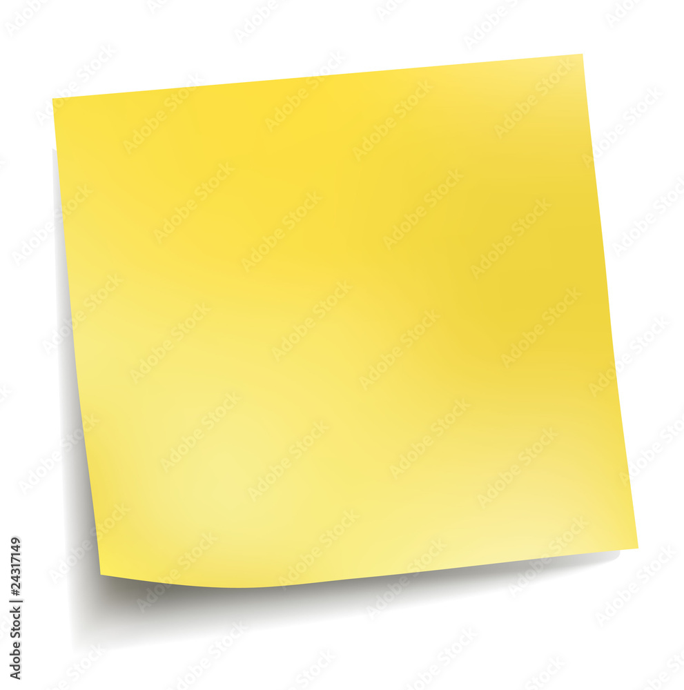 Yellow sticker note. Vector. Yellow sticker note. Vector.