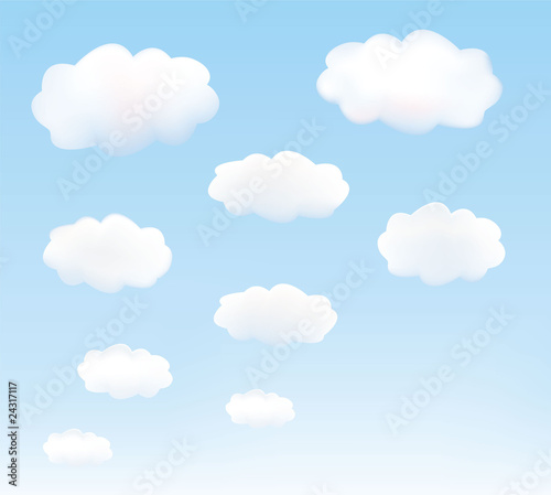 White clouds in a blue sky. Vector.