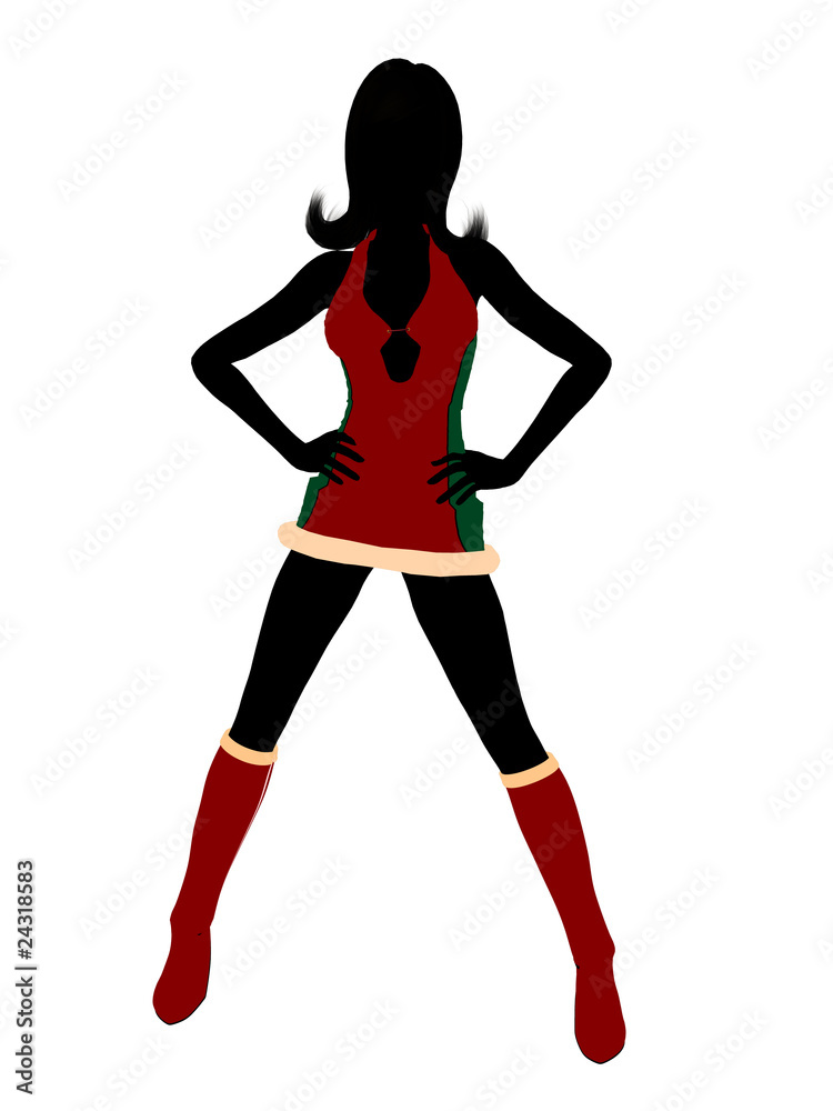 Sexy Female Christmas Elf Silhouette Illustration Sexy Female Christmas Elf Silhouette Illustration