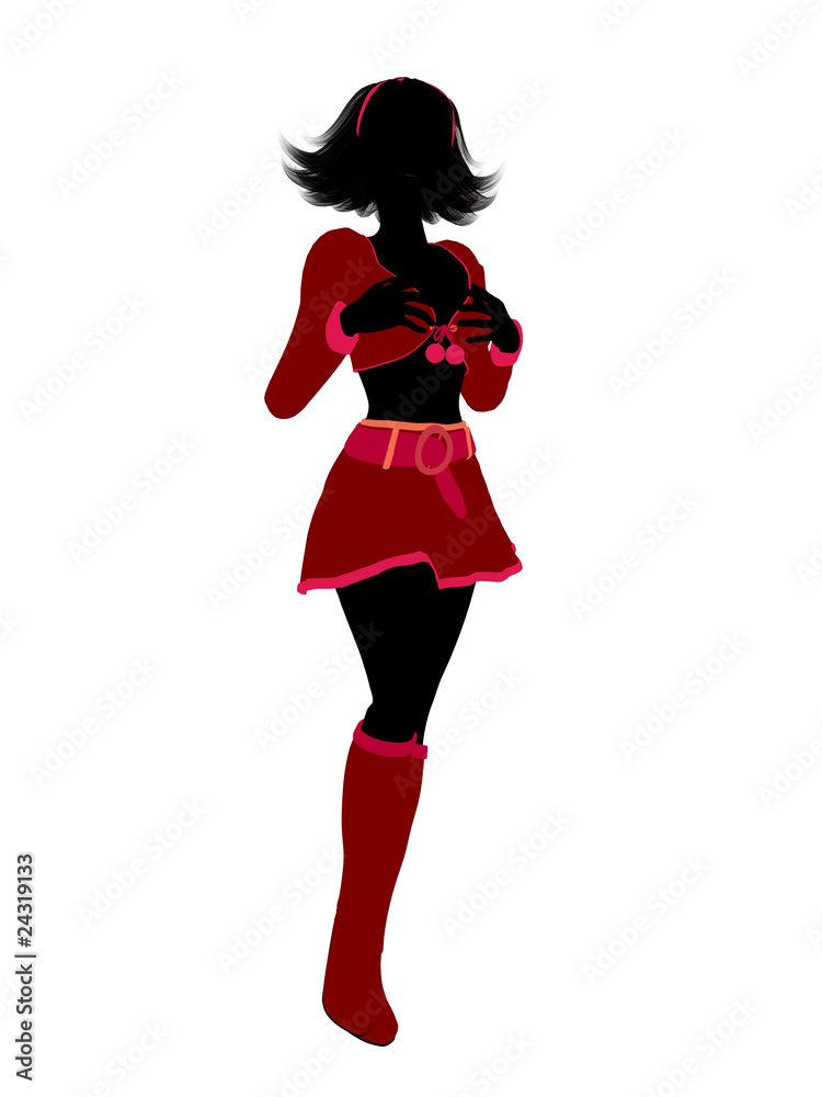 Sexy Female Christmas Elf Silhouette Illustration Sexy Female Christmas Elf Silhouette Illustration