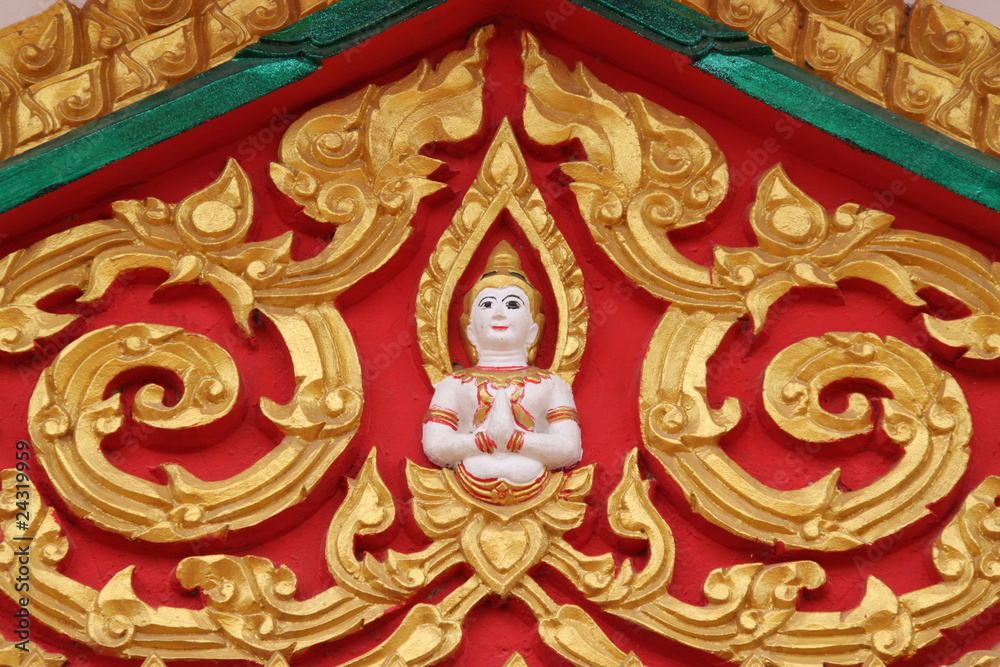 gable of Phra Ming Muang Temple, Wat Klang Kosum, Mahasarakam