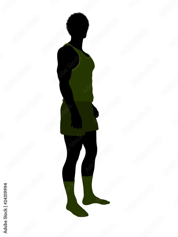 African American Male Underwear Model Silhouette