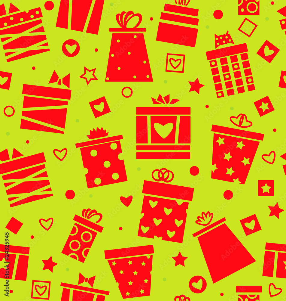 Vector seamless of gifts pattern.