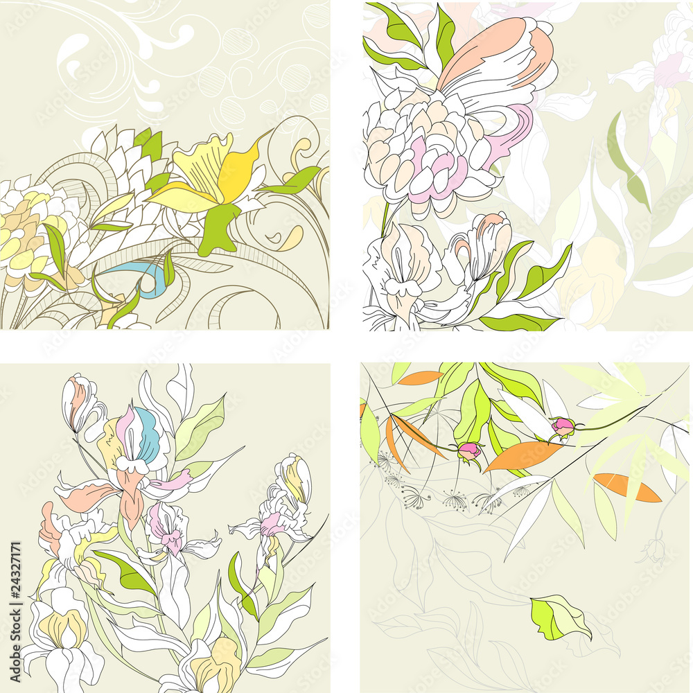 Set1 with floral background