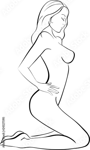 woman body sketch sit