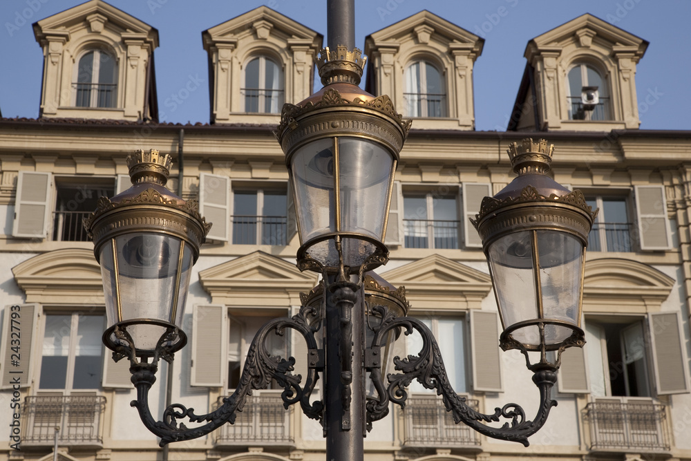 Lamppost and Facades, Turin, Italy