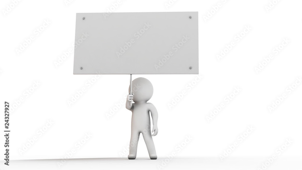 3d beautiful man with blank sign or card 3d beautiful man with blank sign or card