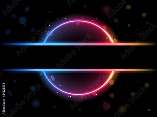 Rainbow Circle Border with Sparkles and Swirls.