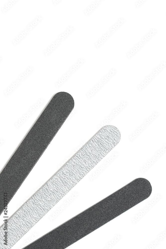 Emery board set. Isolated files on white background Emery board set. Isolated files on white background