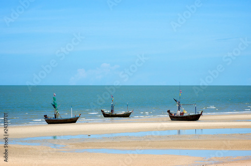 fishing boats on cha-am seashore © juat