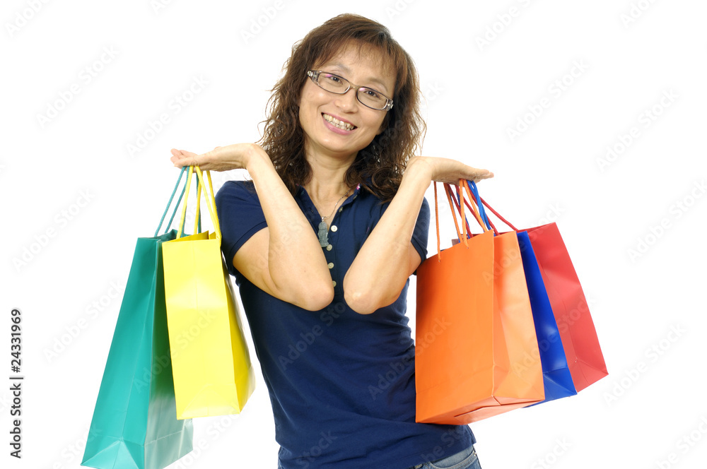 Asian pretty girl with shopping bag