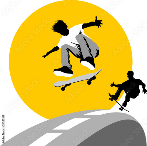 skateboard moon