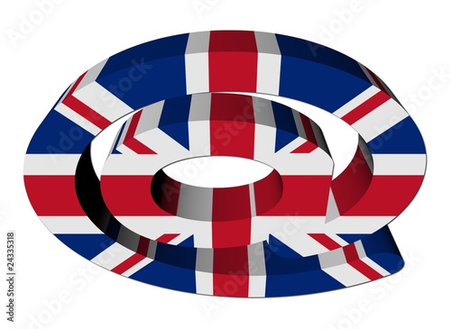 e-mail address AT symbol with British flag illustration