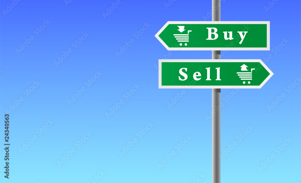 Arrows buy sell on sky background. Arrows buy sell on sky background.