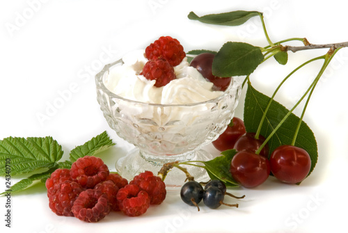 whipped cream with fruits