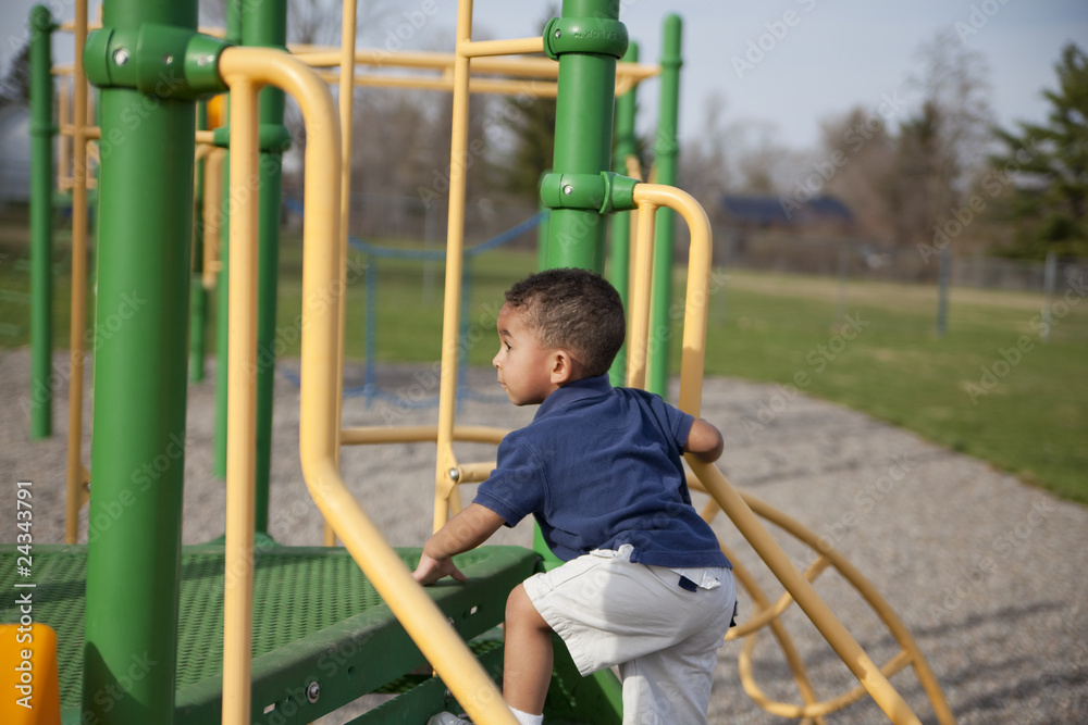 Fototapeta premium Multi-racial boy at the park