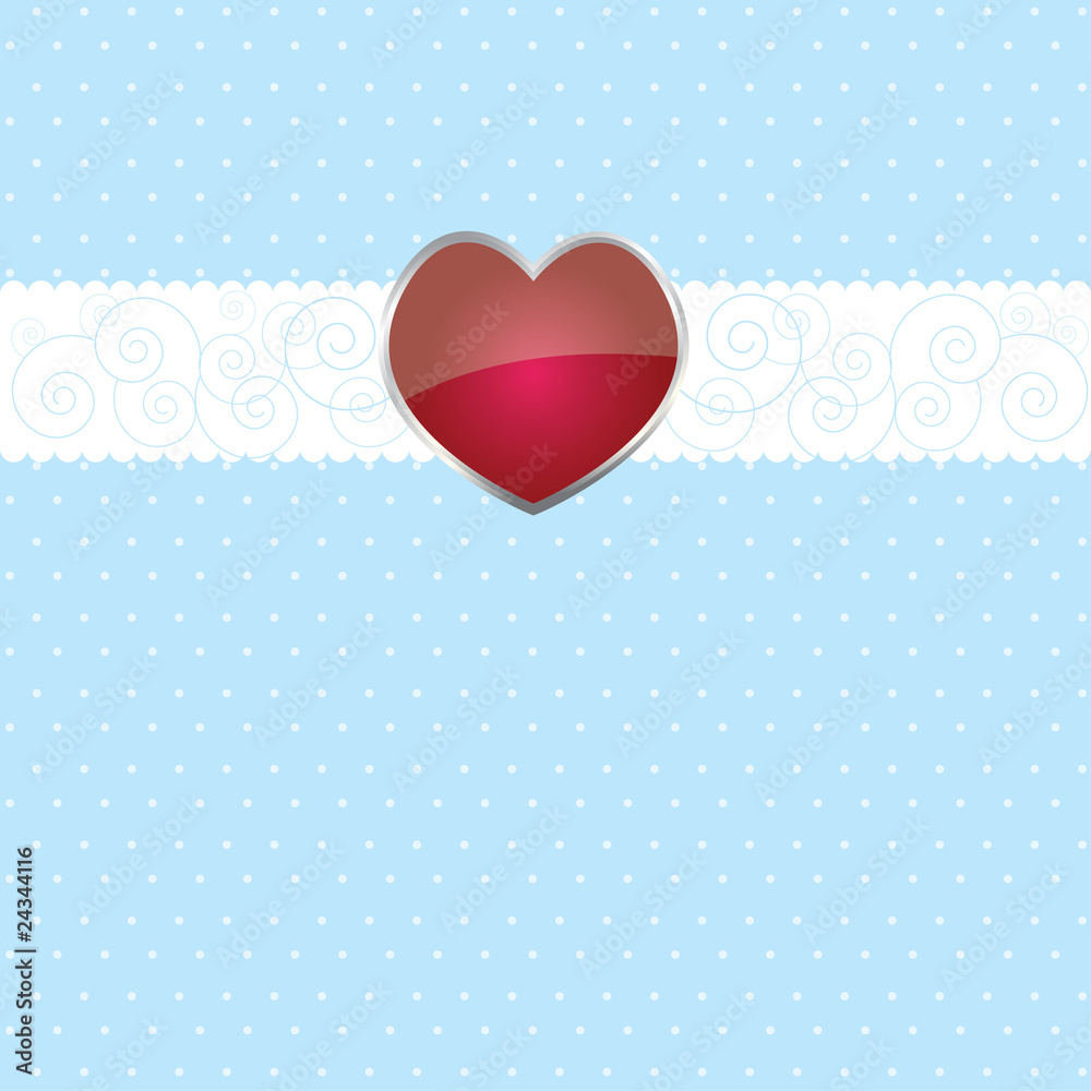 Colorful background with ribbon  and heart . vector illustration