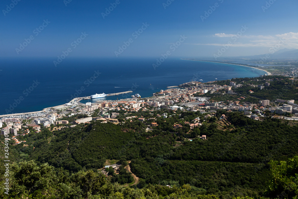Vue de la ville de Bastia en Corse