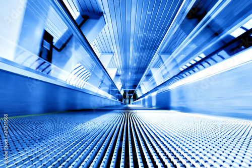 Fototapeta Naklejka Na Ścianę i Meble -  moving escalator in airport