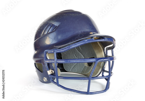 Blue baseball helmet