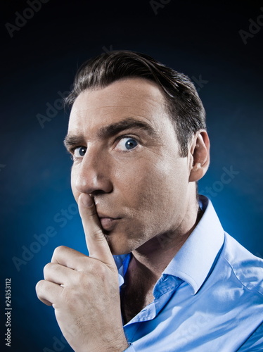 Фотография Man Portrait Hush Sign
