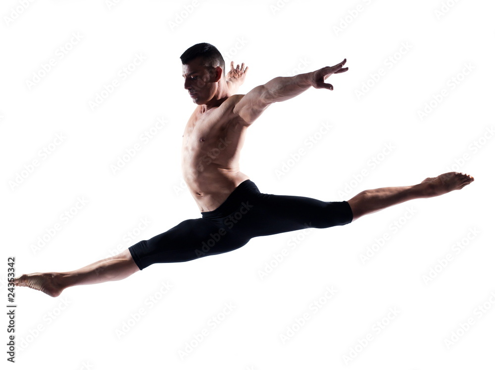 Man dancer gymnastic jump