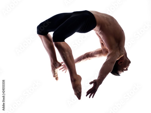 Man dancer gymnastic jump