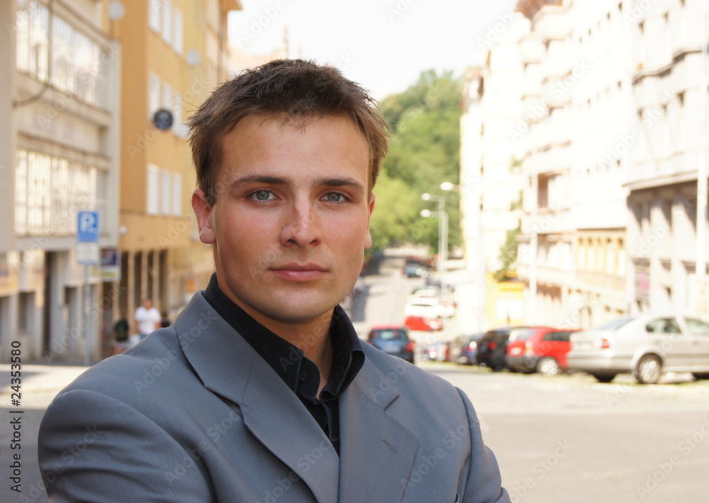 Attractive businessman on the street