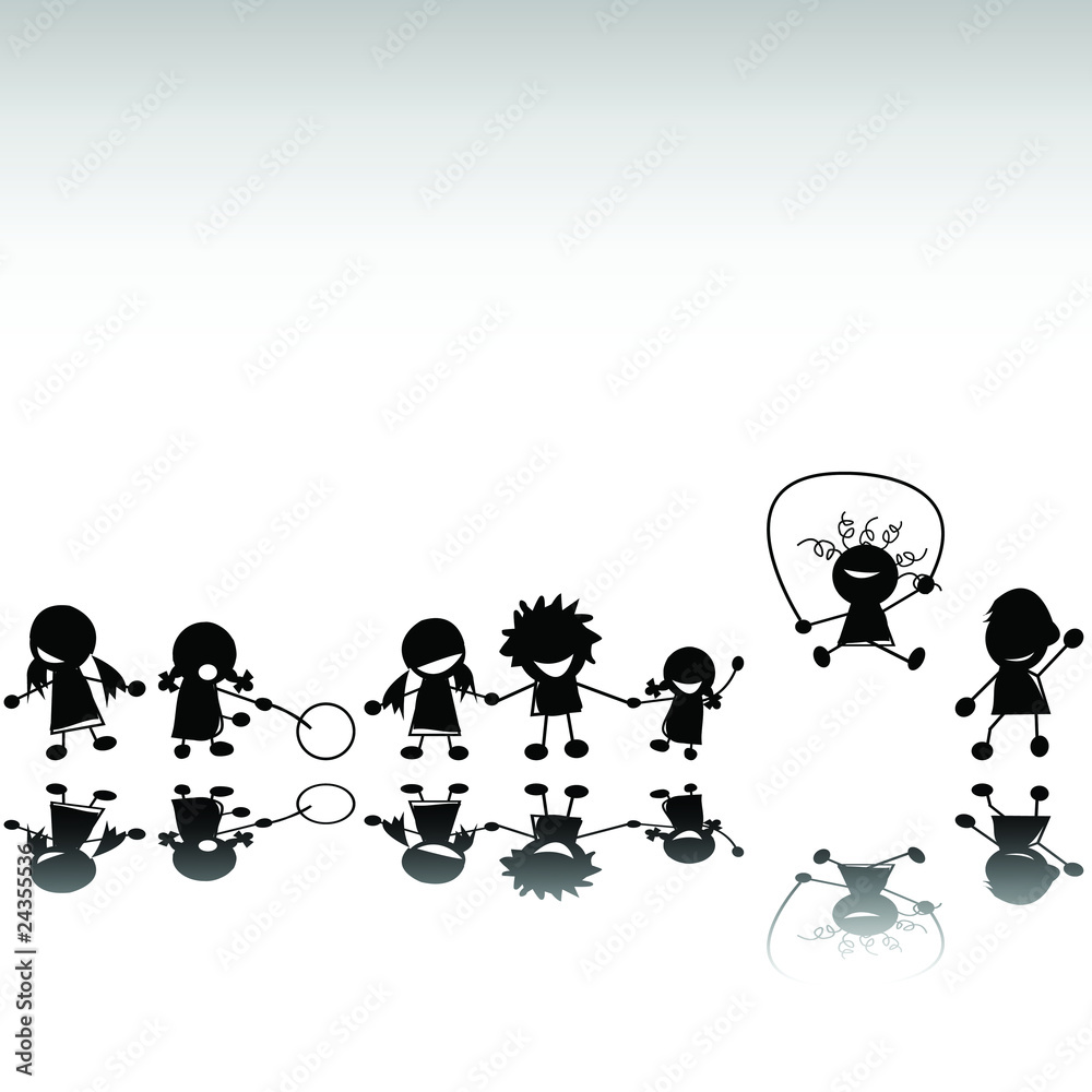 Fototapeta premium Kids silhouettes